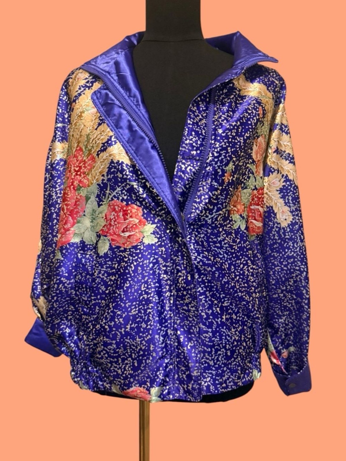 Vintage Nicole By J Farah Imports Satin Bomber Jacket