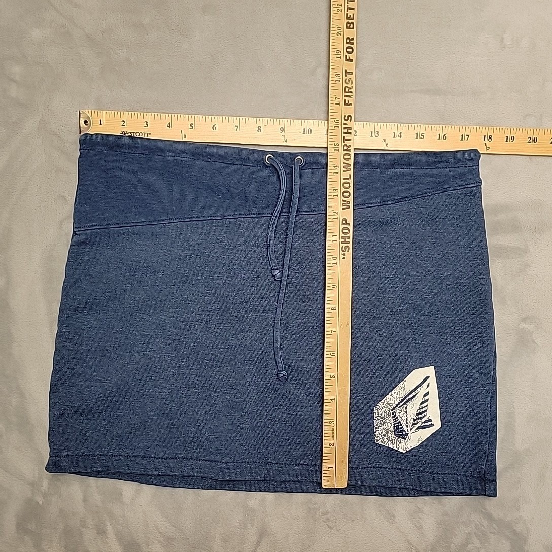 VTG Volcom The Saloon Skirt Womens Medium Blue Mini Y2K Skate Surf Aesthetic
