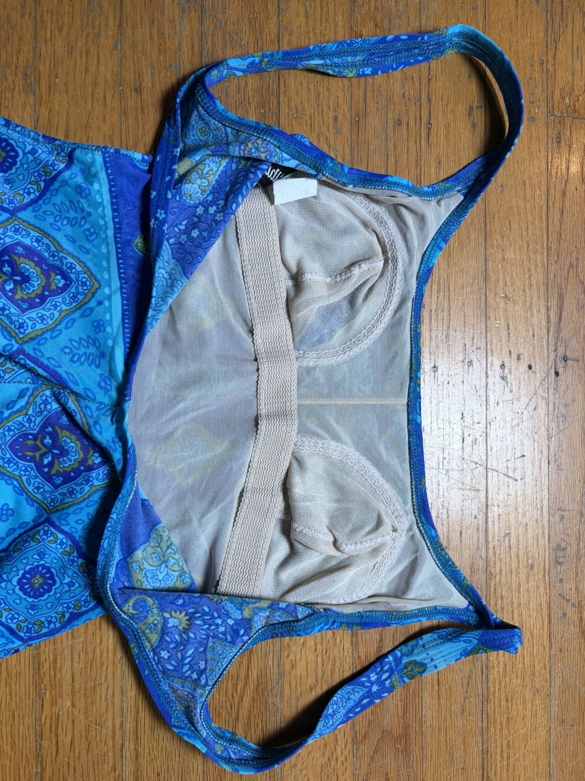 Vintage 80s 90s Slim Allure Swimsuit & Wrap Cover Up Set Sz 10 One Piece Blue