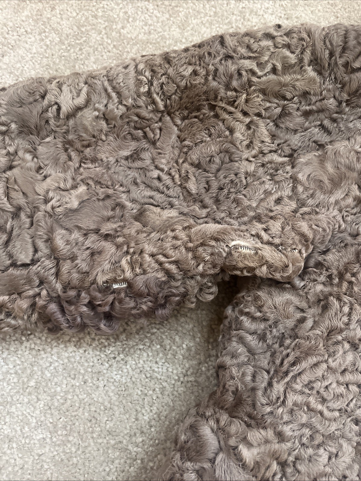 Vintage Karakul Lamb Toronto Furs Brown Coat K. Bouyotonoulos Athens Greece M/L