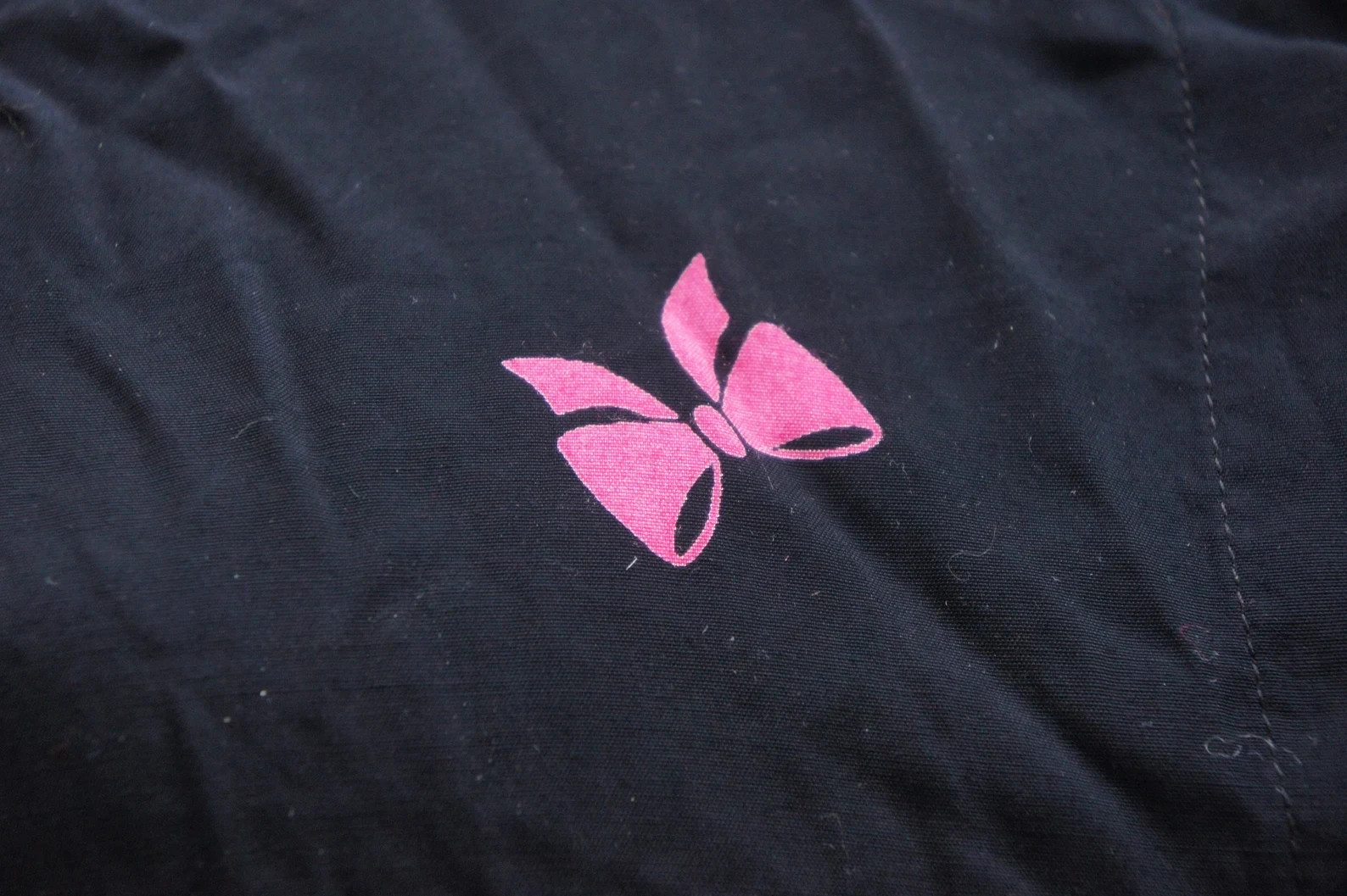 Vintage 70s-80s Black Pink Bow Print By Mondi Western Germany High Fashion Retro