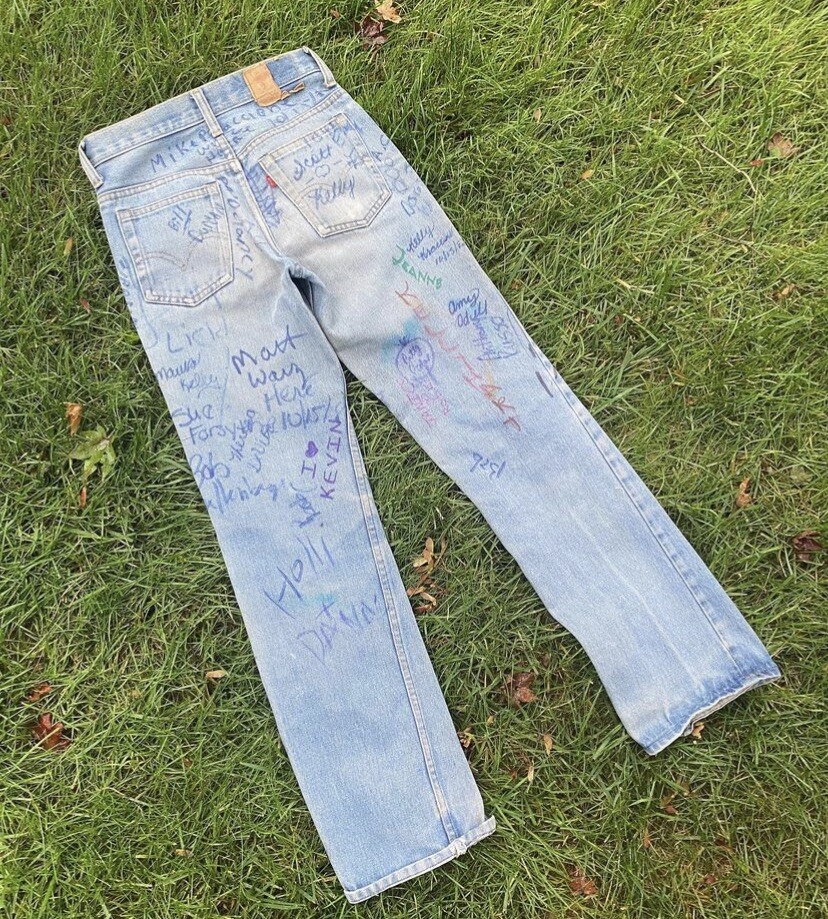 Vintage 70s 80s Signed Signature Levi Jeans XS XXS 25” Waist Senior Cord Style