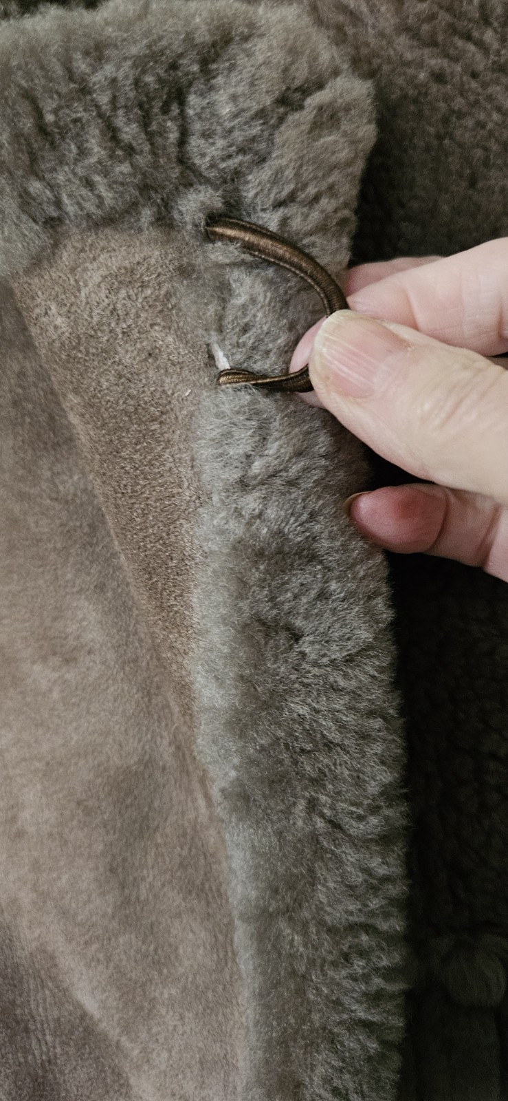 Vintage Womens Genuine Suede Shearling Sheepskin Jacket Size Small