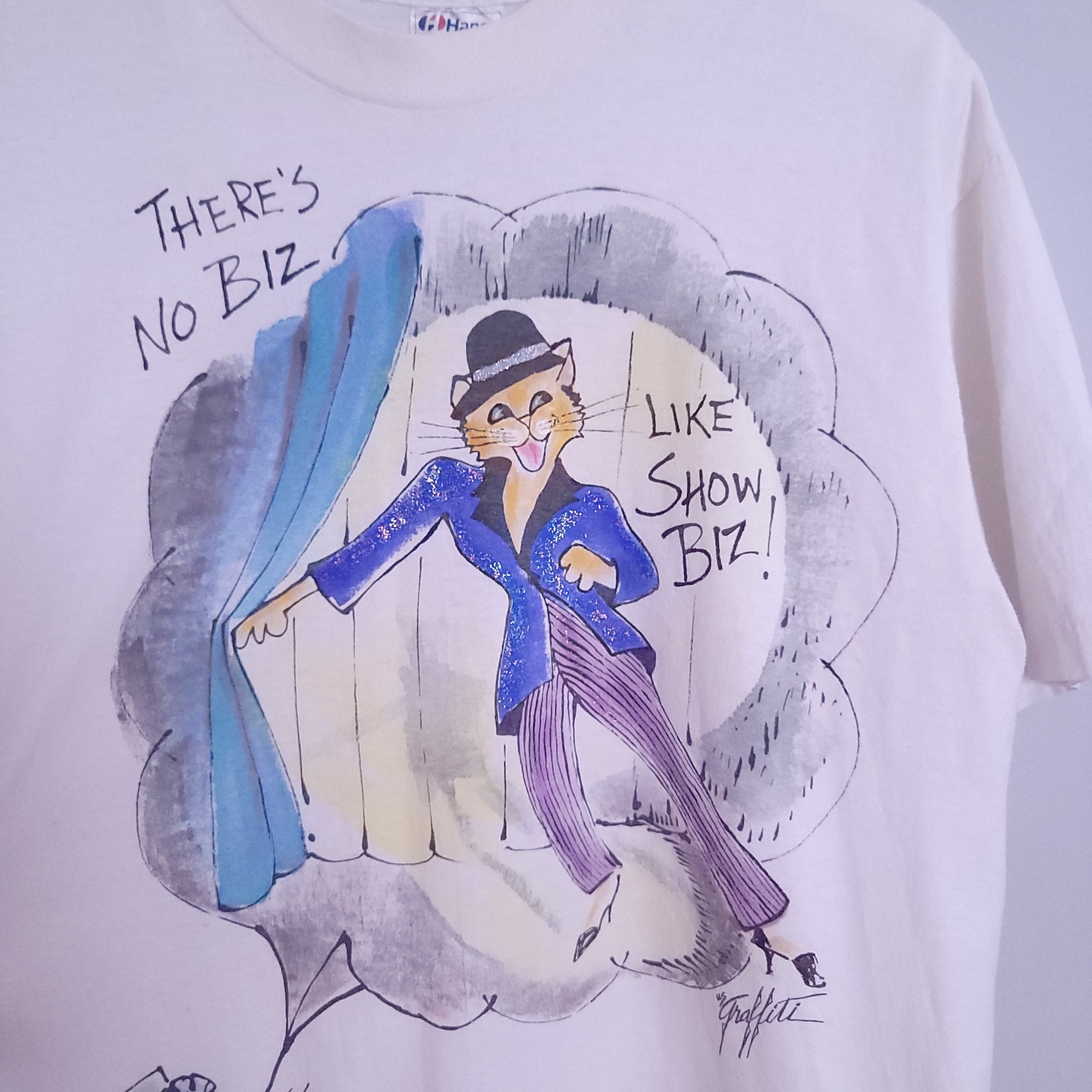 Vintage National Cat Show Musical Dance Shirt T-Shirt Large Single Stitch White