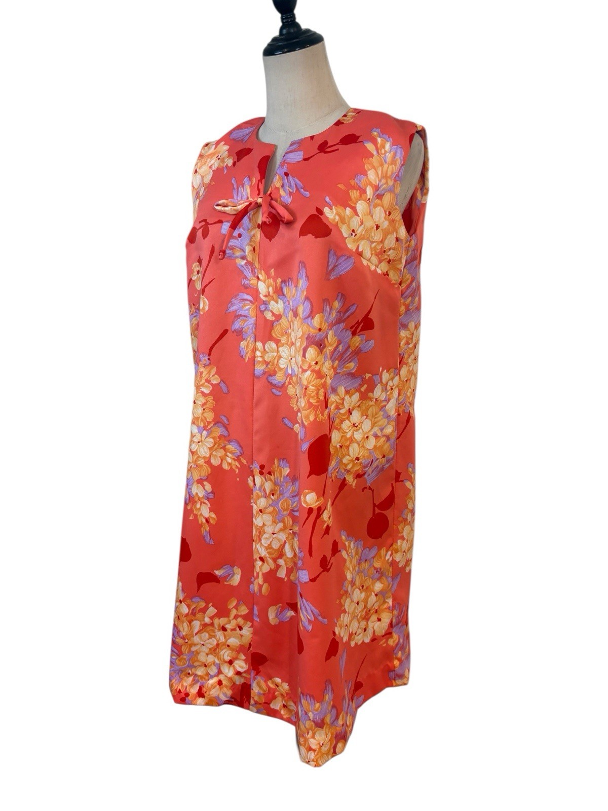 Vtg Maluna Hawaiian Dress Shirt Mod Midi Tropical Resort Vacation