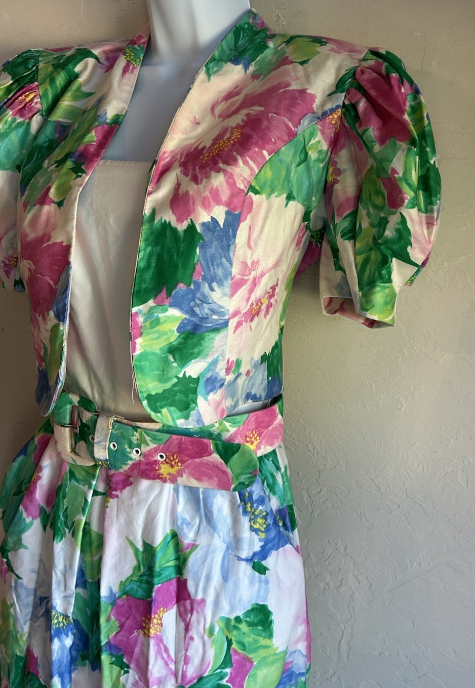 Vintage 80s Kollection Strapless Dress Bolero Jacket Set 6 Feminine Garden Party