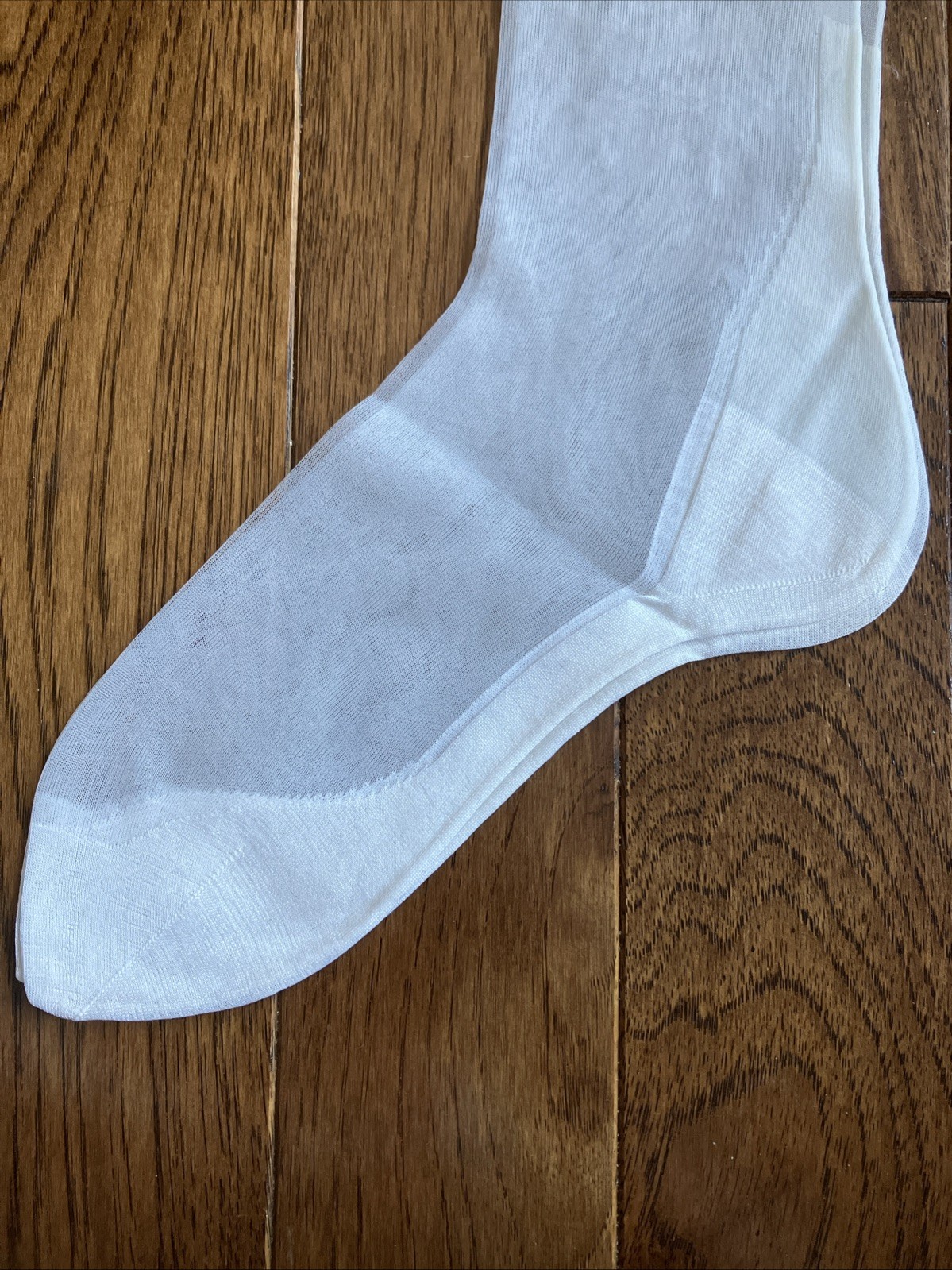 Vintage Nurses White Sheer Nylon Stockings Seamed Mercerized Cotton Foot NEW