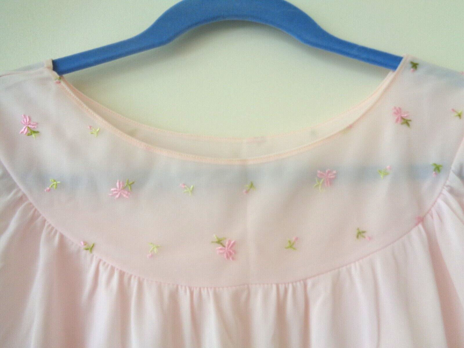 VINTAGE DUTCHMAID NYLON PINK NIGHTGOWN SIZE 14 MADE IN EPHRATA PA USA
