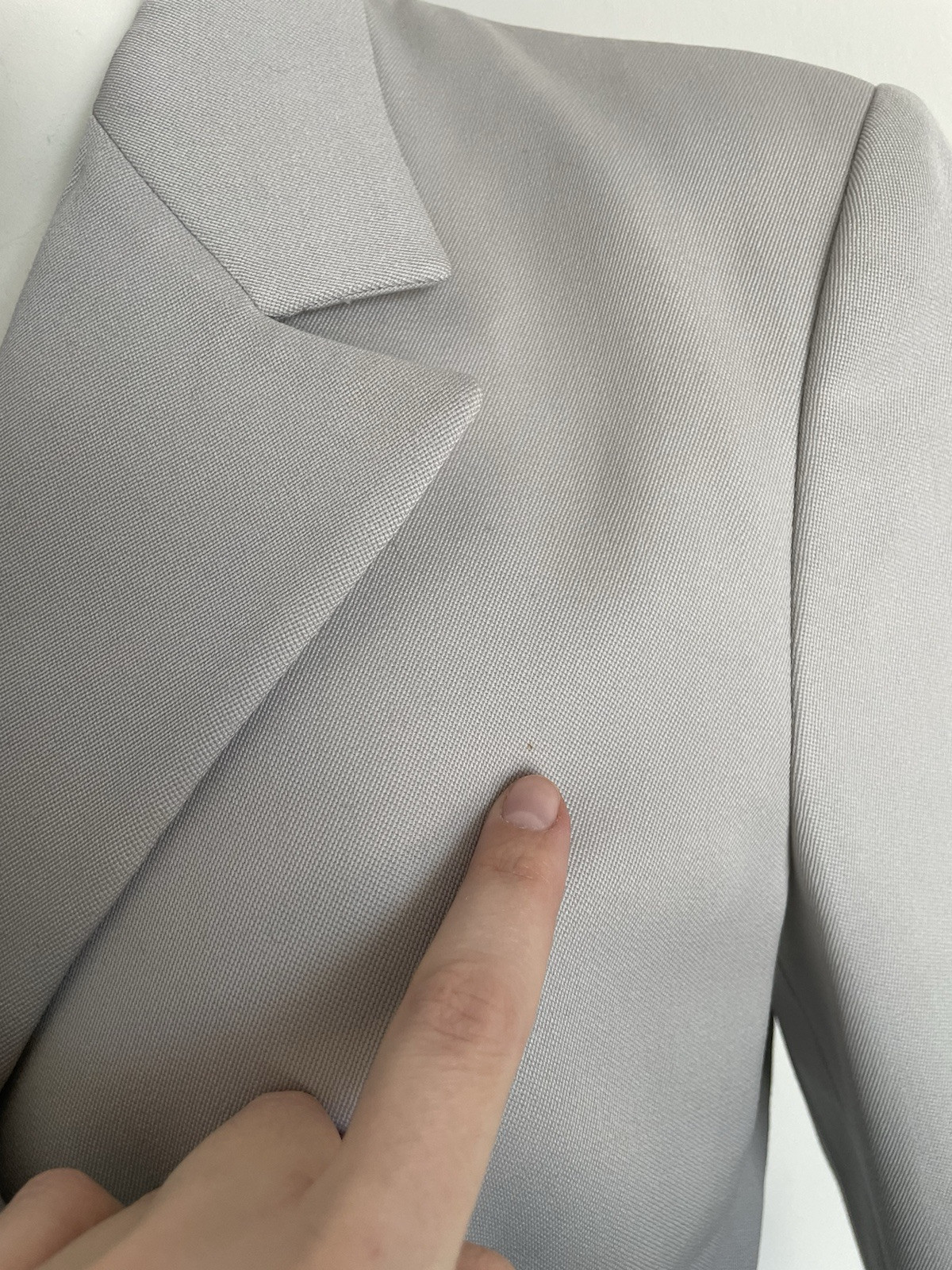 Vintage 1990s Gianni Versace Light Gray Wool Double Breasted Blazer Jacket 40