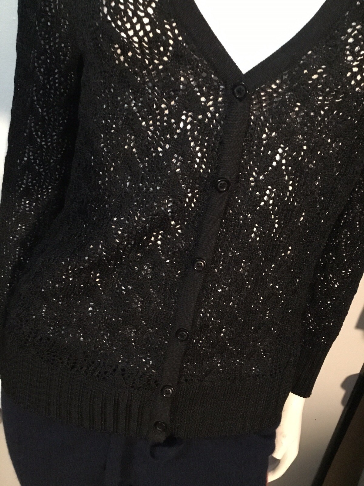 VTG 80s Vivanti Bullocks Wiltshire Black Cardigan Sweater Vintage 8