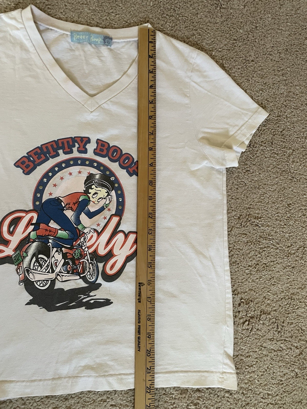 Vintage Betty Boop Cotton V-Neck Shirt Women’s Small / Medium Y2K, Retro