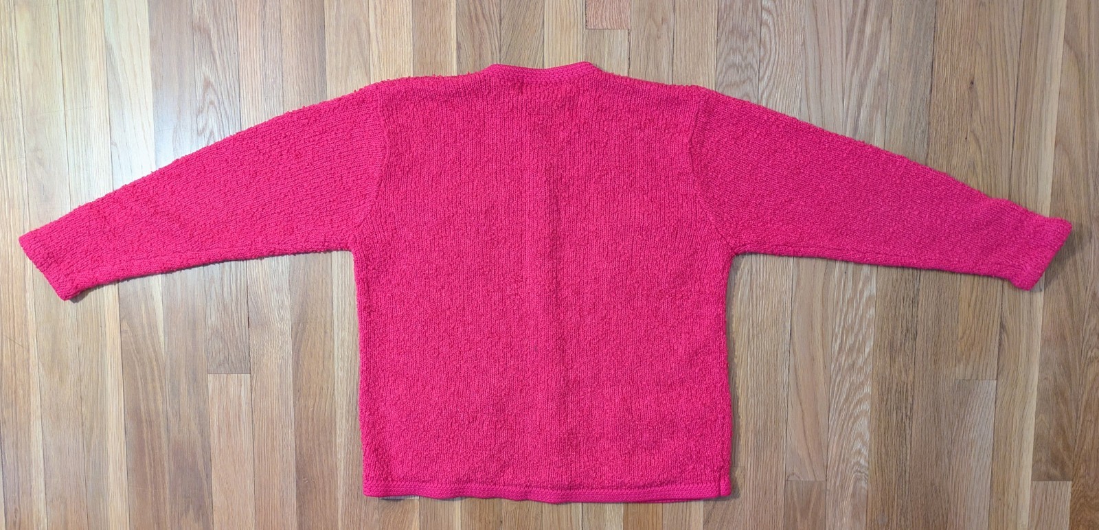 Vintage 80s TANNER Neon Pink/Gold Button Acrylic Cardigan Women’s sz M *EUC!*