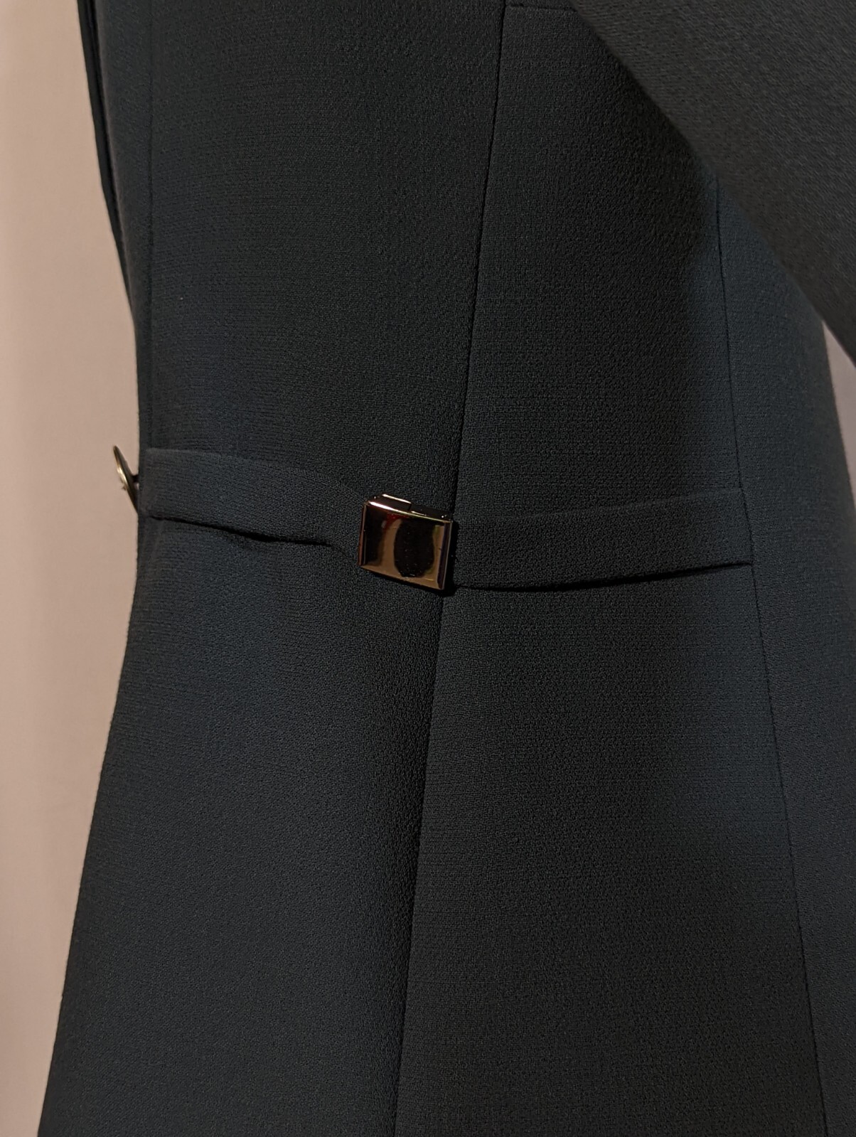Bernard Perris Paris Vintage 80s Couture Forest Green Jacket Side Strap Hardware