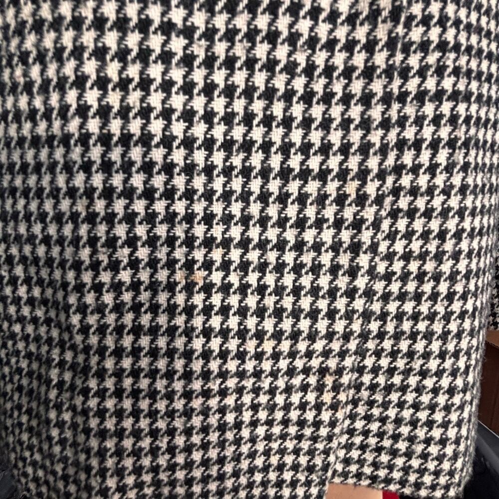 Vintage 80s Dumas Black White Houndstooth Wool Blazer USA Union Made Medium