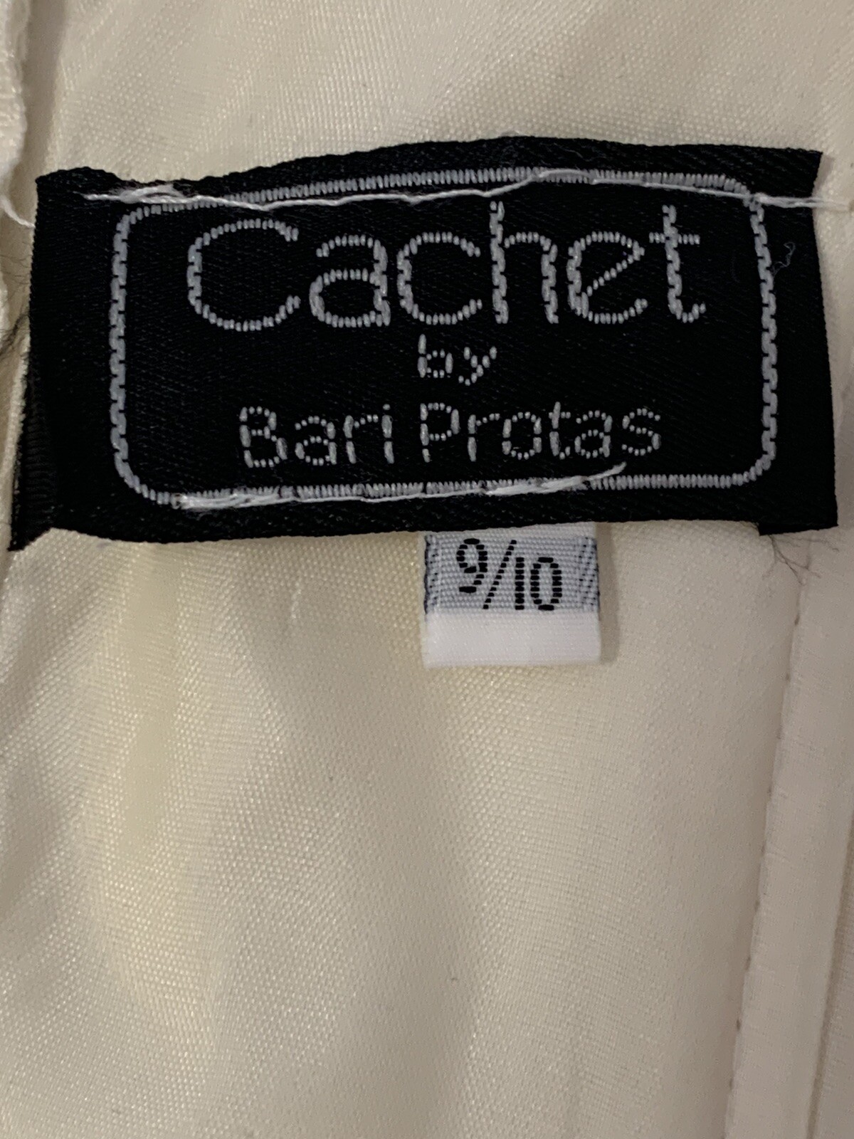 VTG 90s Pearls Lace Wedding Dress Cachet by Bari Protas Ivory Volup Gown Bodycon