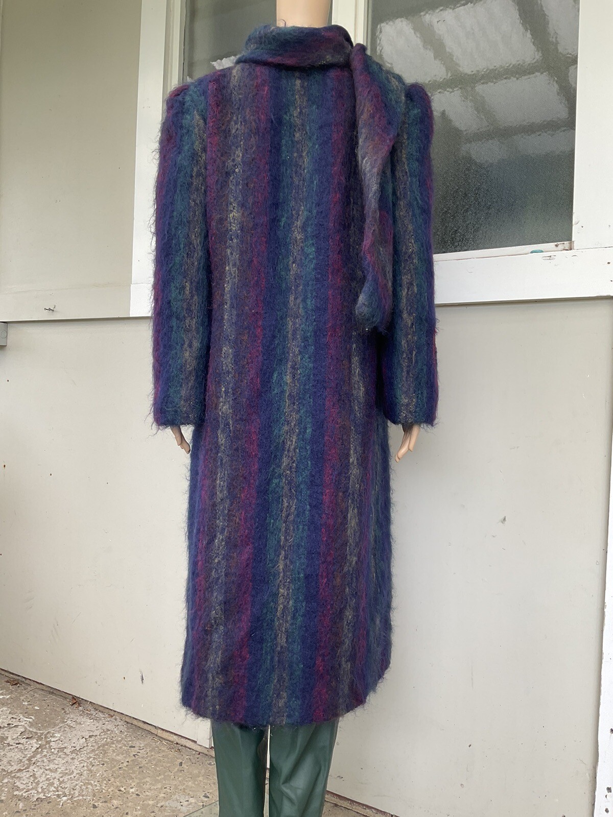 Vtg 70s Pauline Trigere Luxury Blue Mohair Ladies Coat 10/12