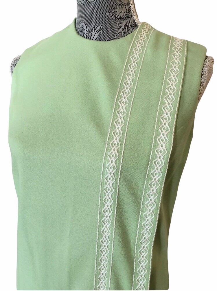 Vintage Toni Todd Lime Green Mod Party Dress 1970s Retro