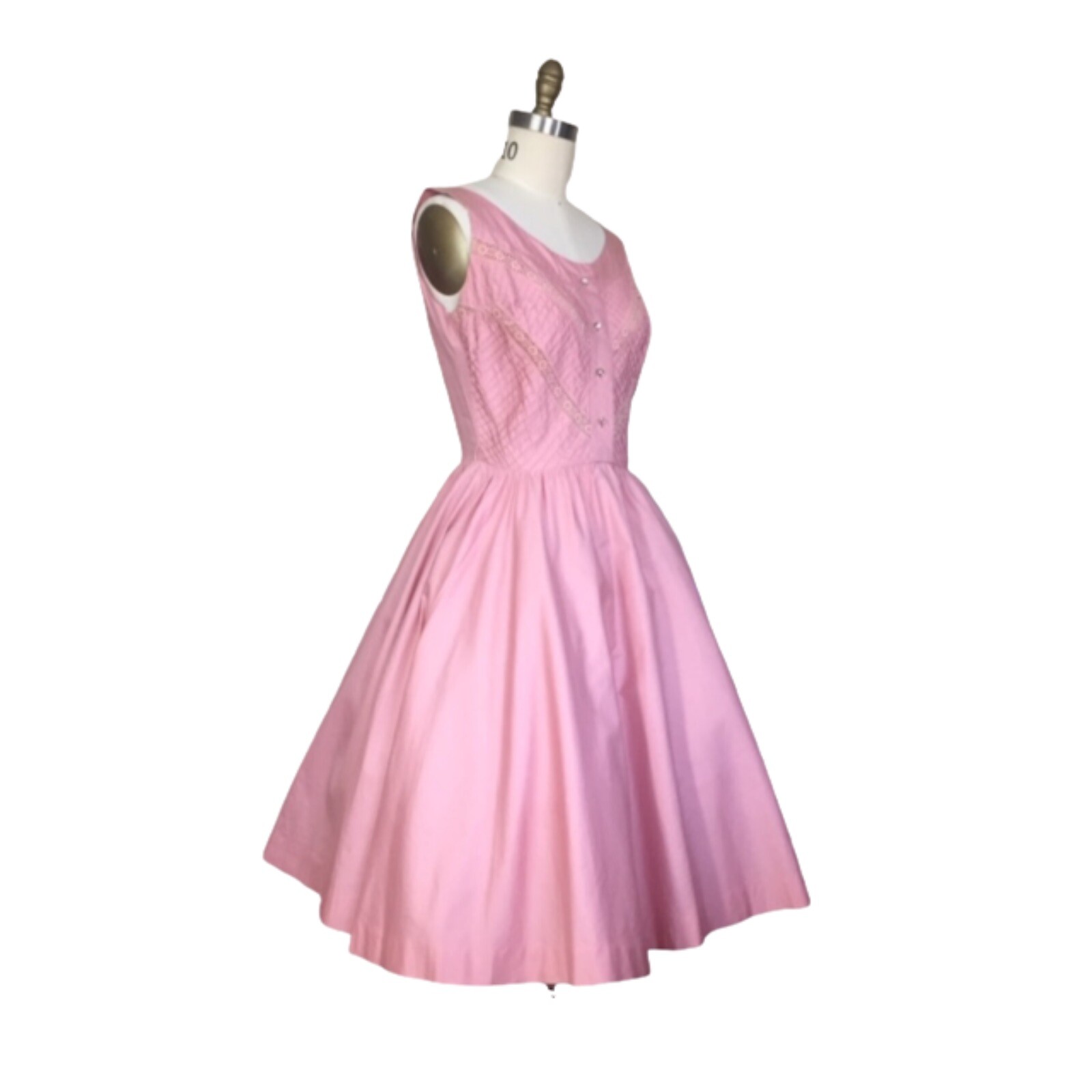 Vintage 1950s Light Pink Party Dress | 1950s Medium Vintage Baby Pink Dress