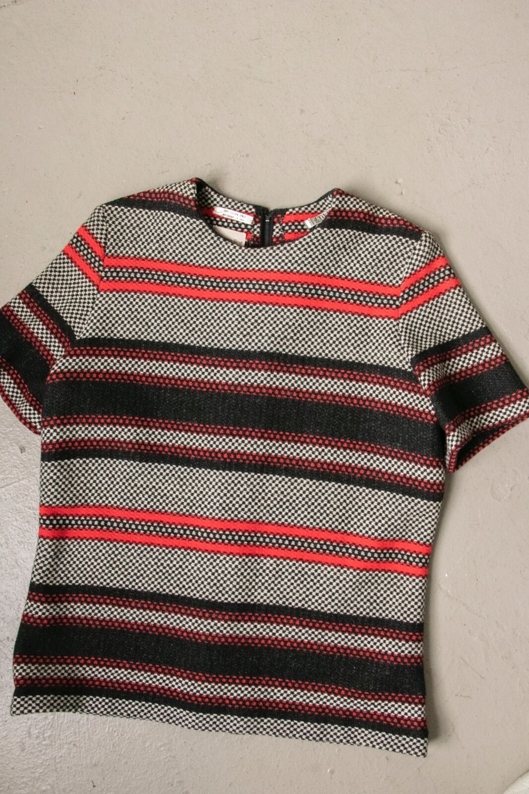 1960s Knit Top Striped Wool J. Tiktiner M
