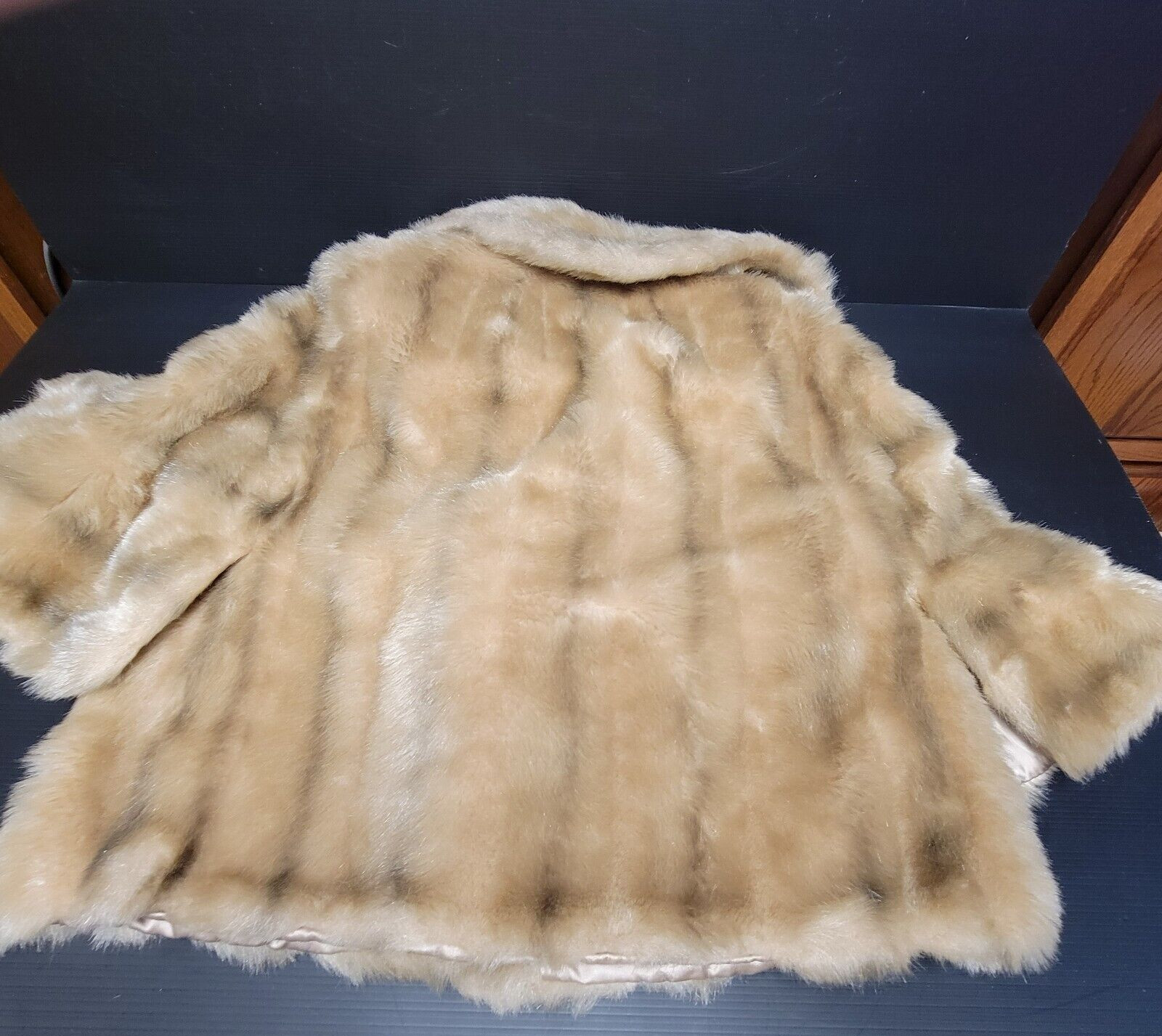 Vintage 1970s Sears Fashion Faux Fur Caplet Jacket M 22076