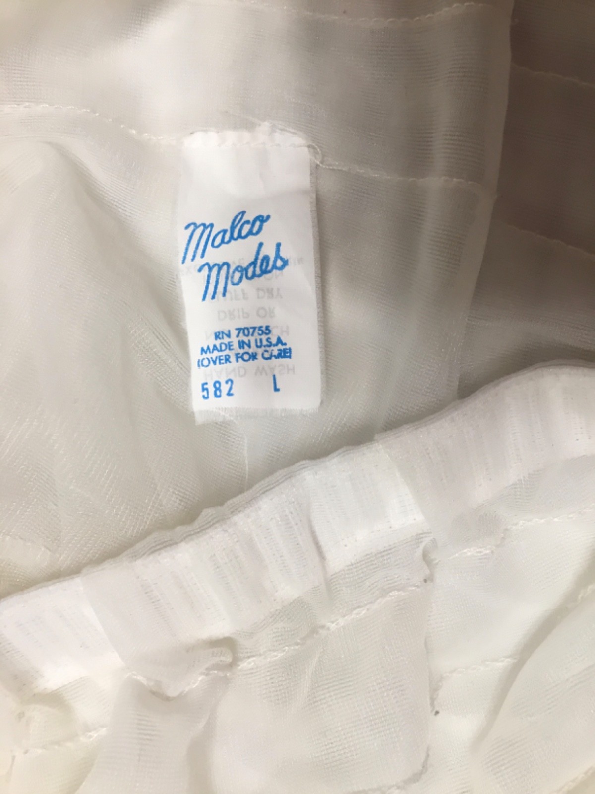 Vtg Malco Modes Petticoat L White Square Dance Rockabilly Retro Pin Up Crinoline