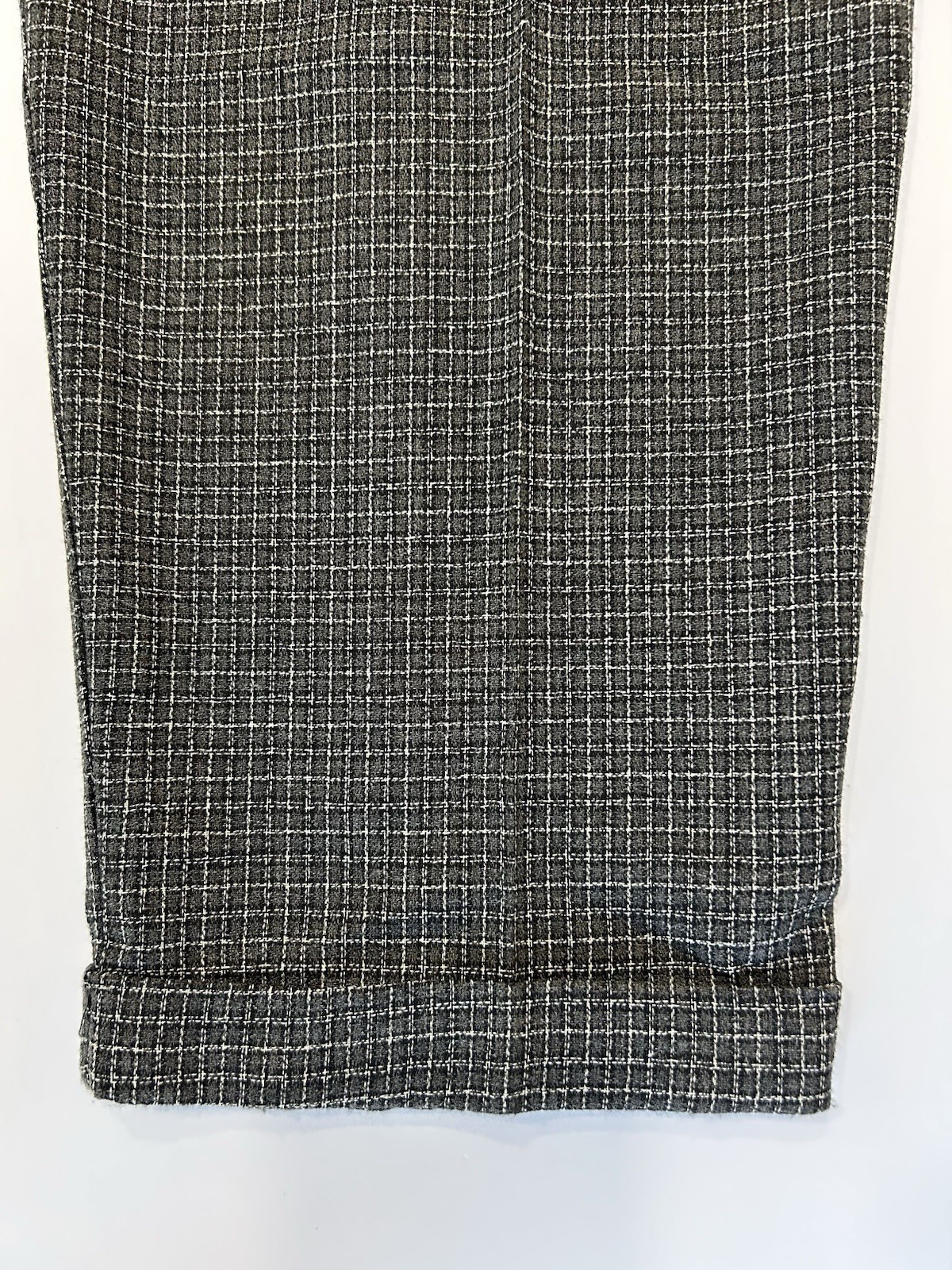 NOS VTG Grey Plaid Check High Waist Baggy Pleats Annie Hall Keaton Pants 28×28.5