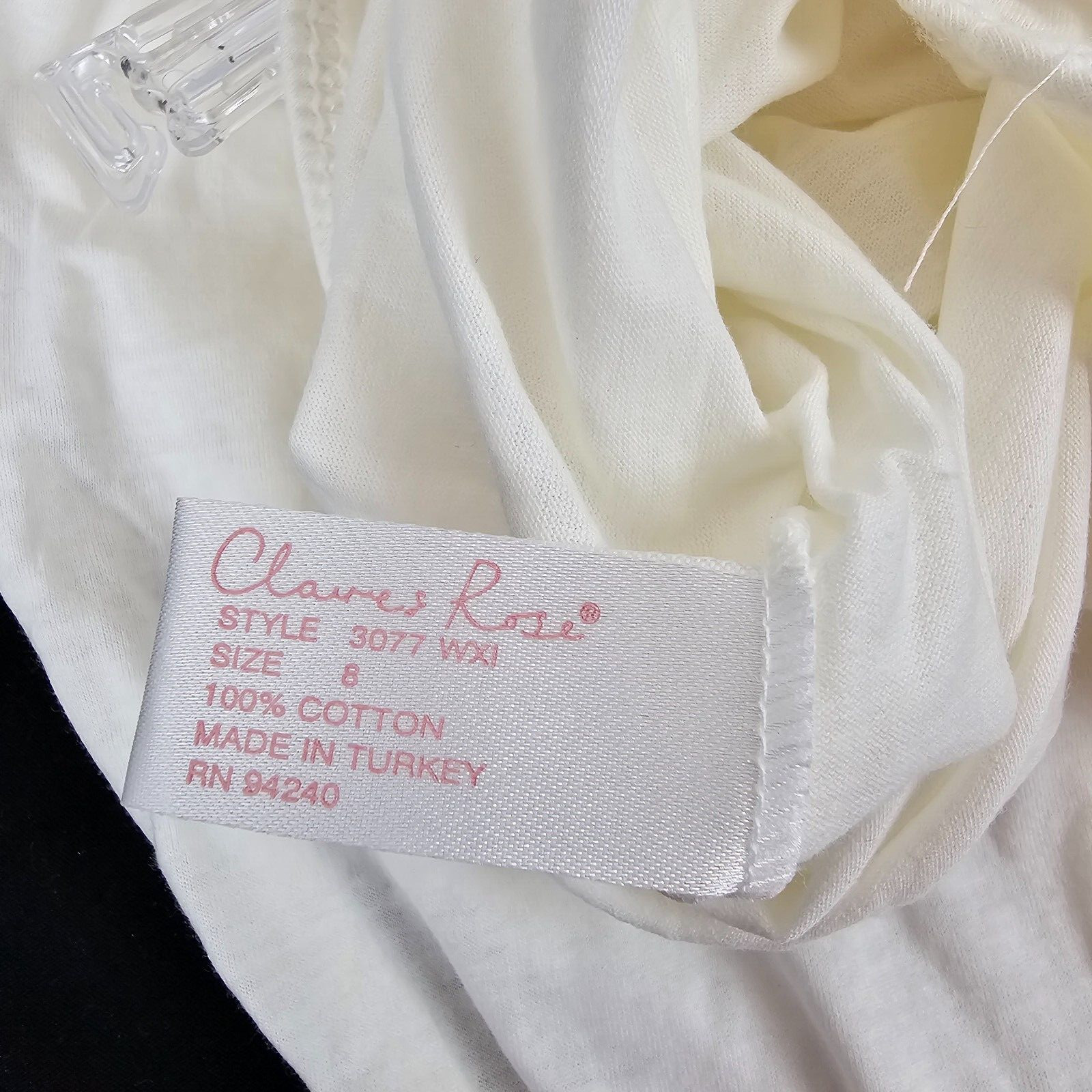 Vintage Granny Panties Size 8 White Cotton Briefs Claire’s Rose Elastic Waist