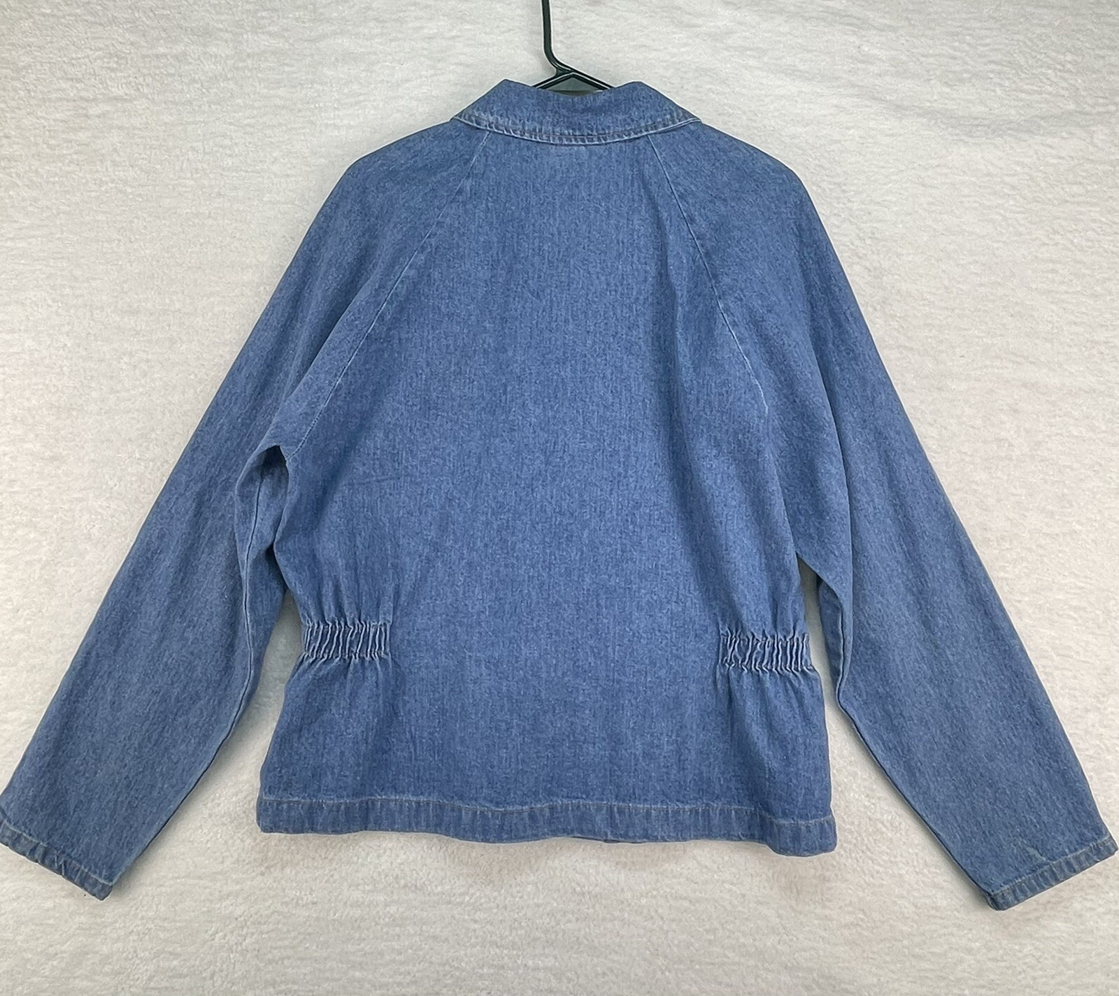 VTG Stampede Denim Jacket Made in USA Elastic Gathered Waist Full Zip 2839