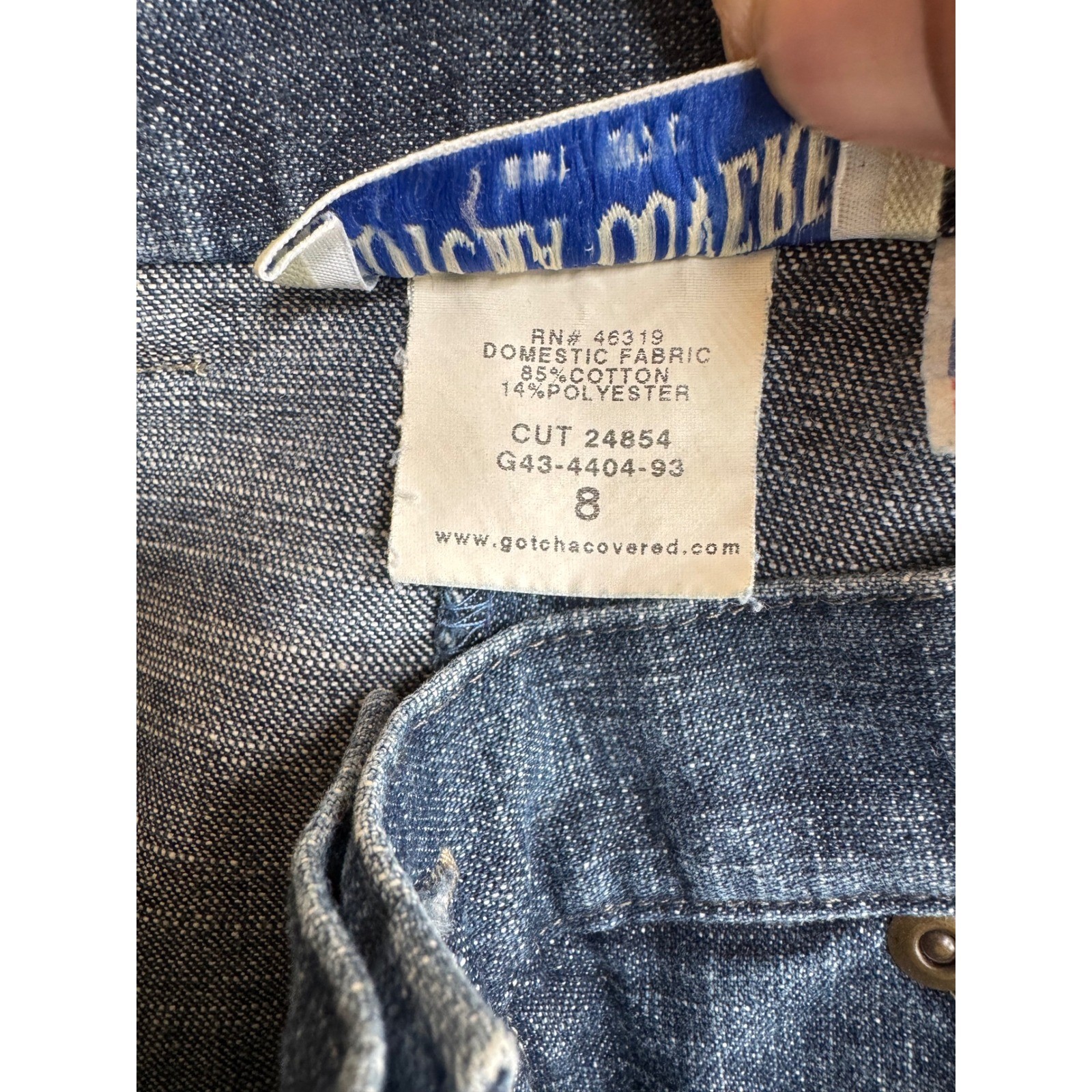 Gotcha Covered Vintage Denim Midi Skirt Indigo Blue High Waist Made in USA 8