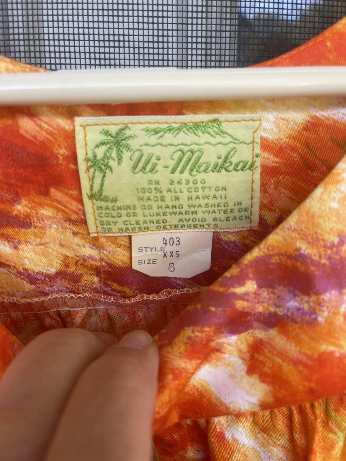 UI-MAIKAI Vtg 70s Hawaiian Island Map MuuMuu Dress Size XXS 8 **see Measurements