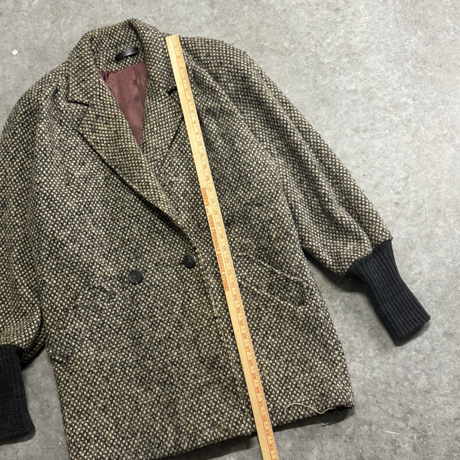 Vintage Donnybrook Union Made Overcoat Balloon Sleeves and Knit Cuffs