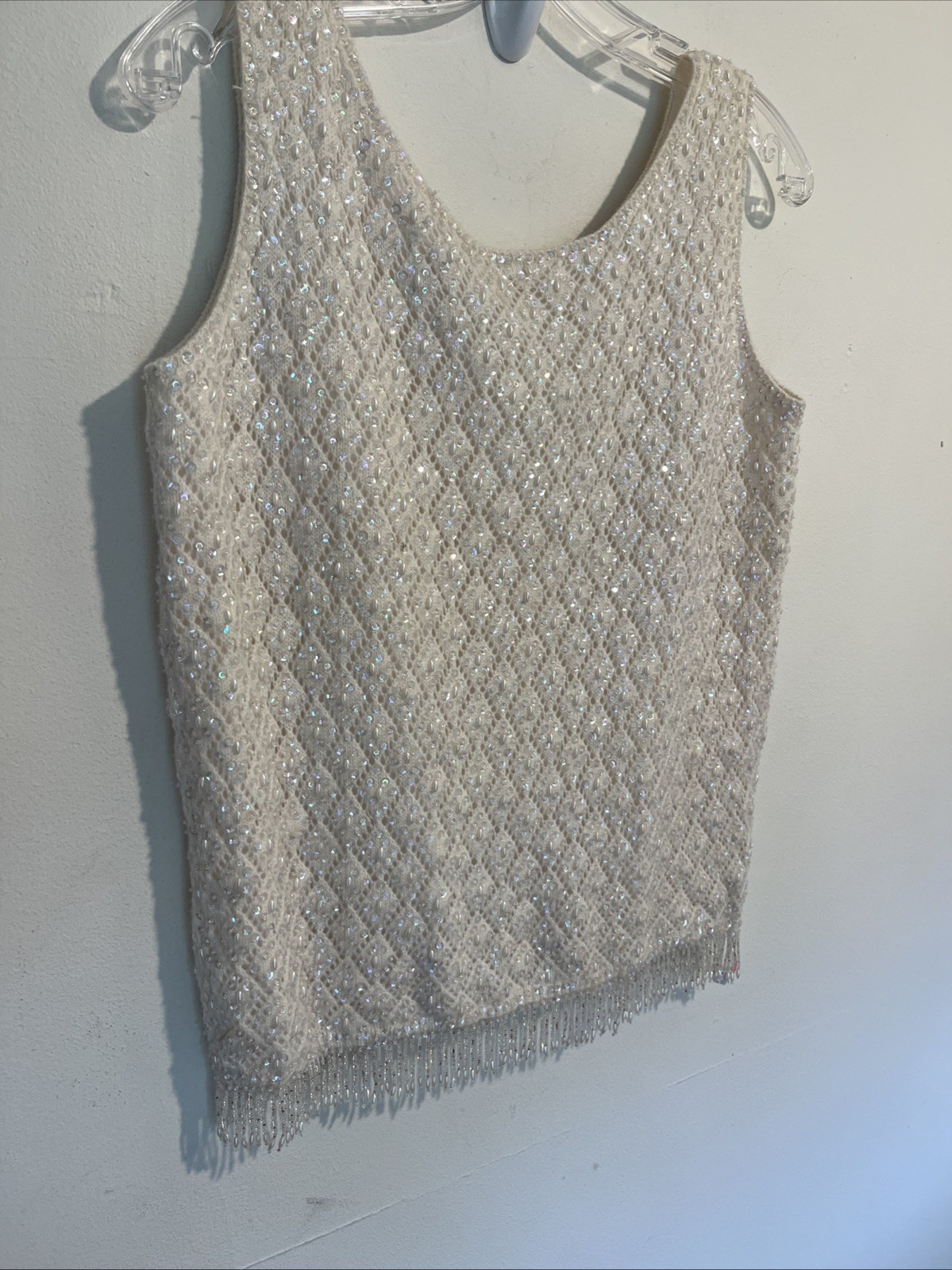 Vintage Voquemont 38 100% Pure Wool Handmade Sequin Top