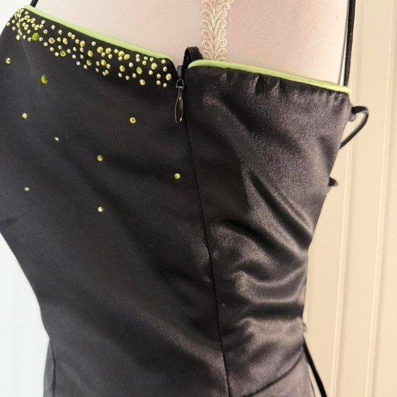 Vintage JUMP Apparel black satin slip dress