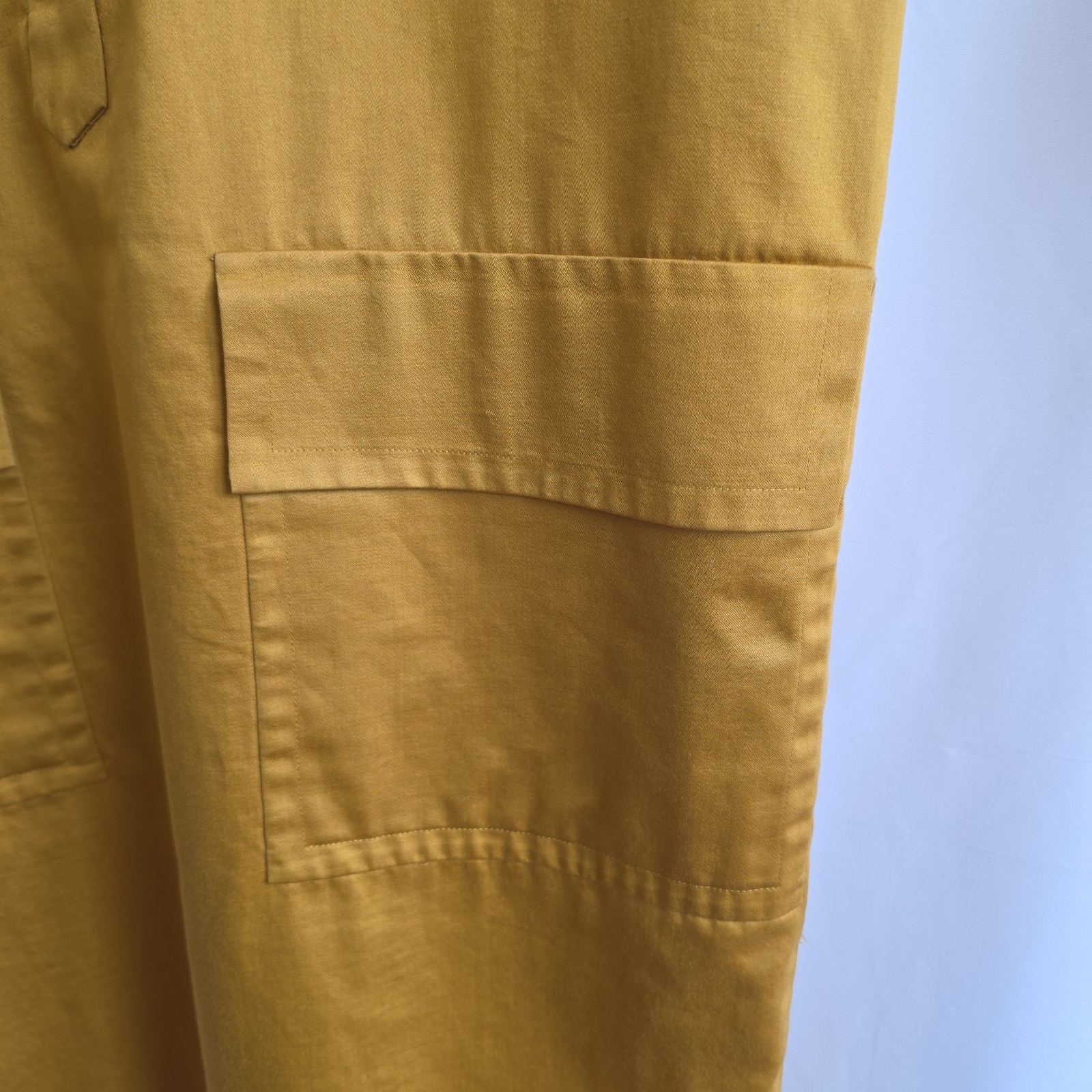 Vintage Bill Blass Mustard Yellow Popover Shirt Dress Oversized Utility Lined 10