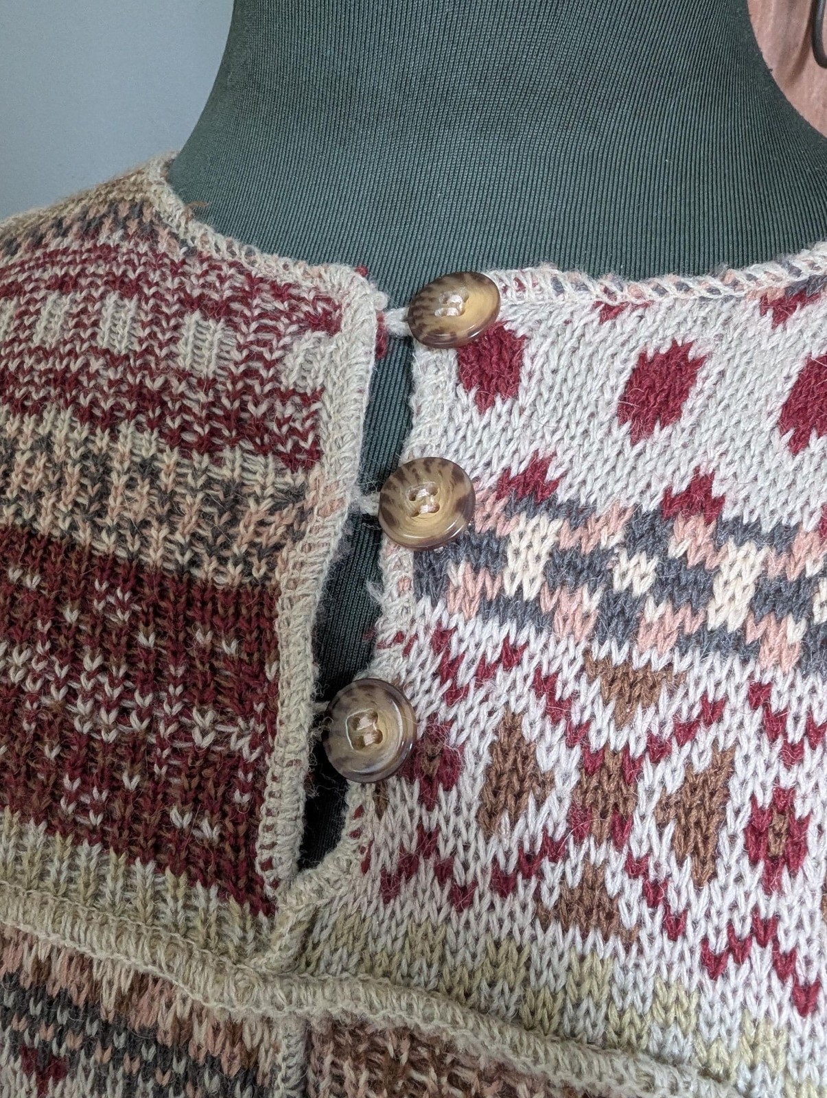 Vintage Patchwork Wool Blend Sweater