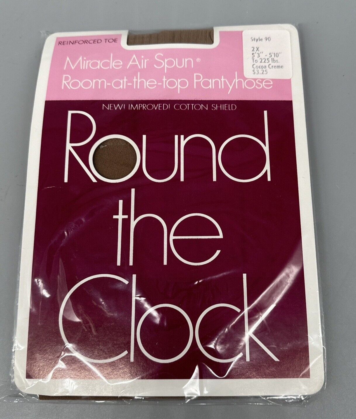 Round The Clock Vintage Pantyhose Room At The Top Size 2X Cocoa Creme