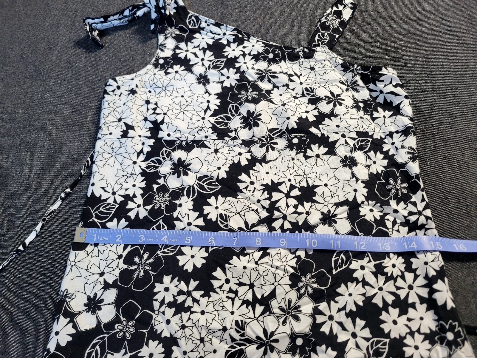Vintage 80s 90s Black White Floral Mini Dress Ruffle Hem Amy Byer Summer XS/S