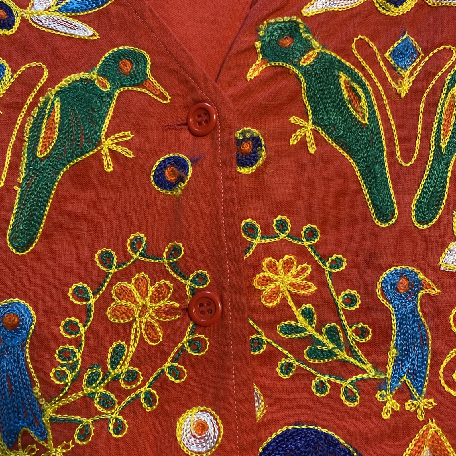 Vintage 80s Arrived Red Bohemian Vest Size L