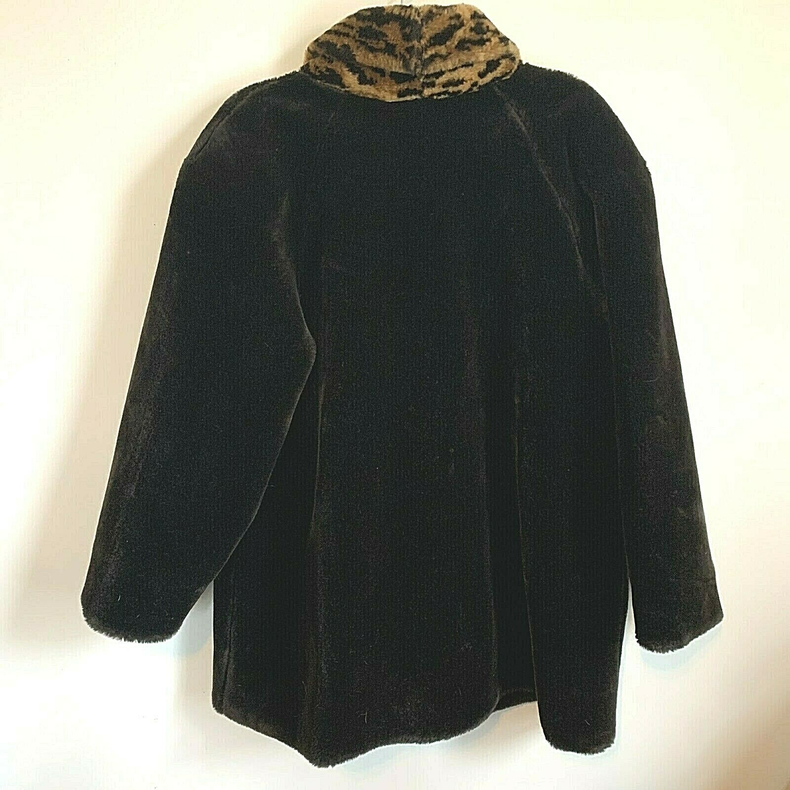 Vintage Monterey Fashions Woman Large Dark Brown Faux Fur Swing Coat Made in USA