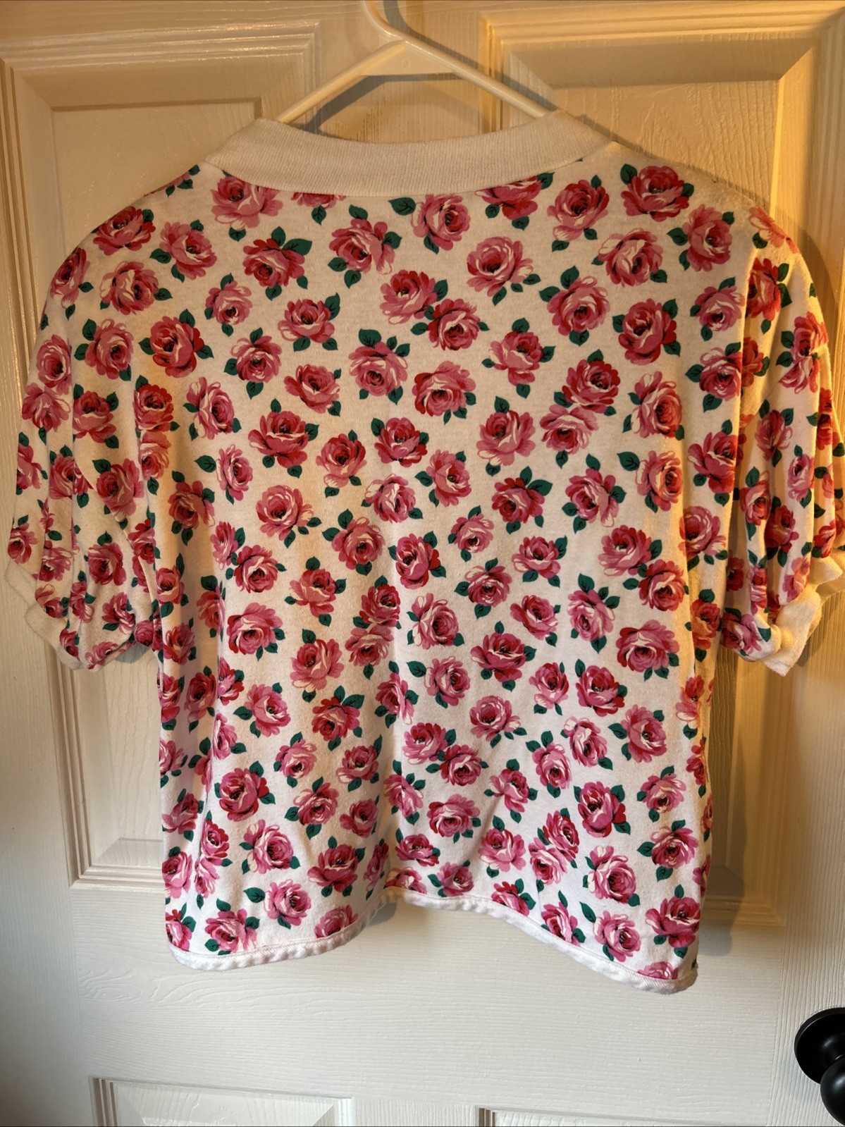 Womens Vintage Top Another Name Floral Prnt Cropped Grandma/Beach S/M Shldr Pads