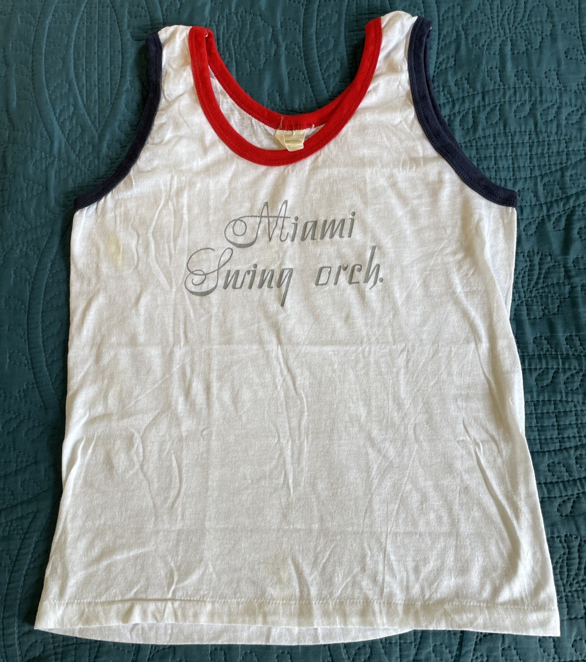 VTG 70’s 1970s ringer tank top, women’s, small, a few small stains