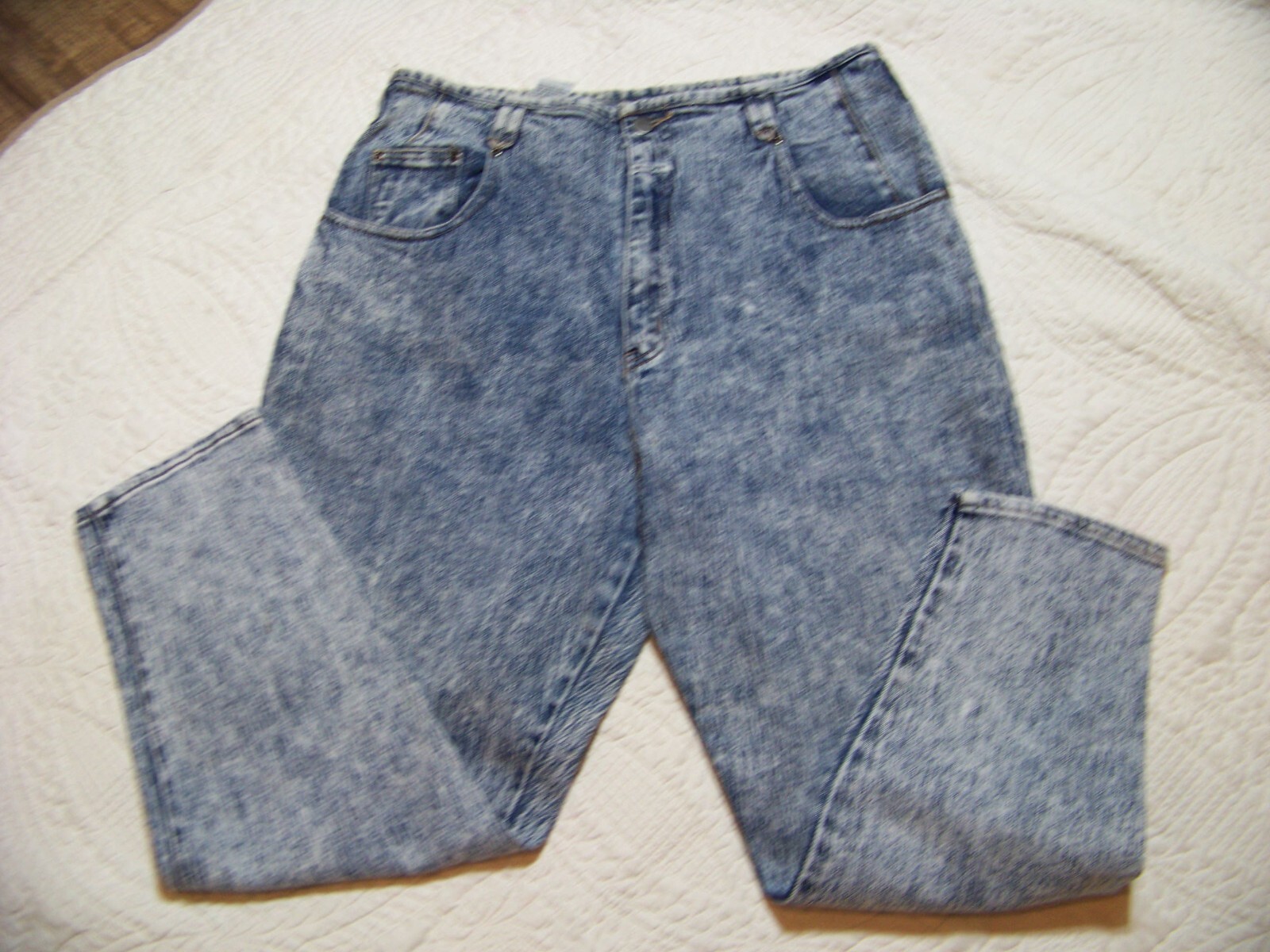 Women s Vintage Pure Jeanswear Acid Wash Jeans – Size 36/22W – See Measurements