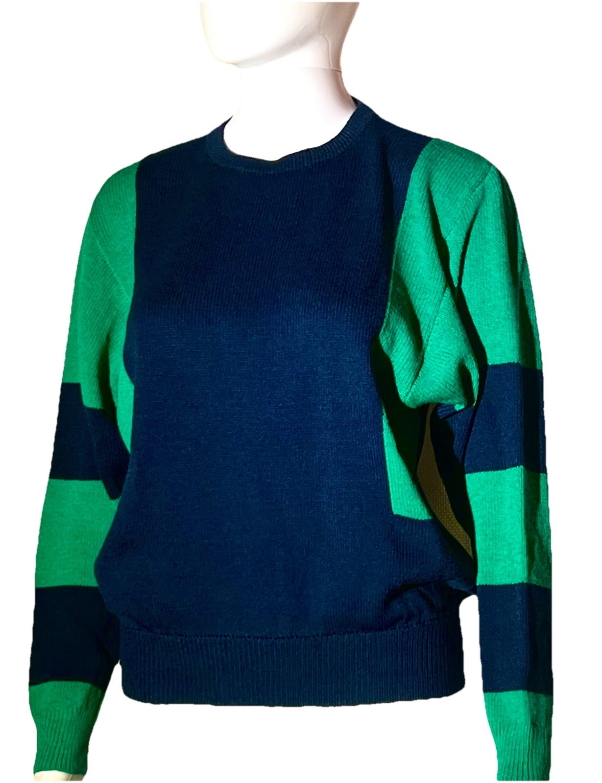 VTG Alice John Rogers Florida 1960s Couture Sz S Navy/Green Resort Holiday Wear