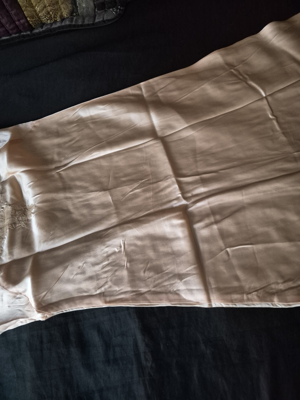Vintage 1940s Pink Satin Unbranded Full Slip Size 34 Ex.