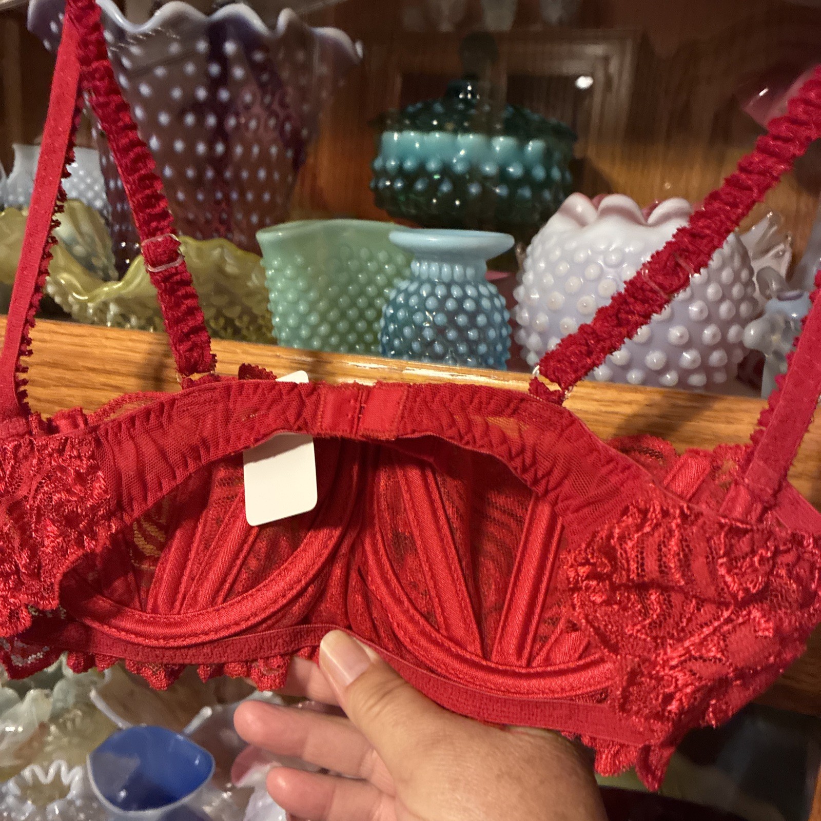 Shirley of Hollywood Vintage Y2K Red Lace Underwire Bra Style 324 Size 36 Sexy