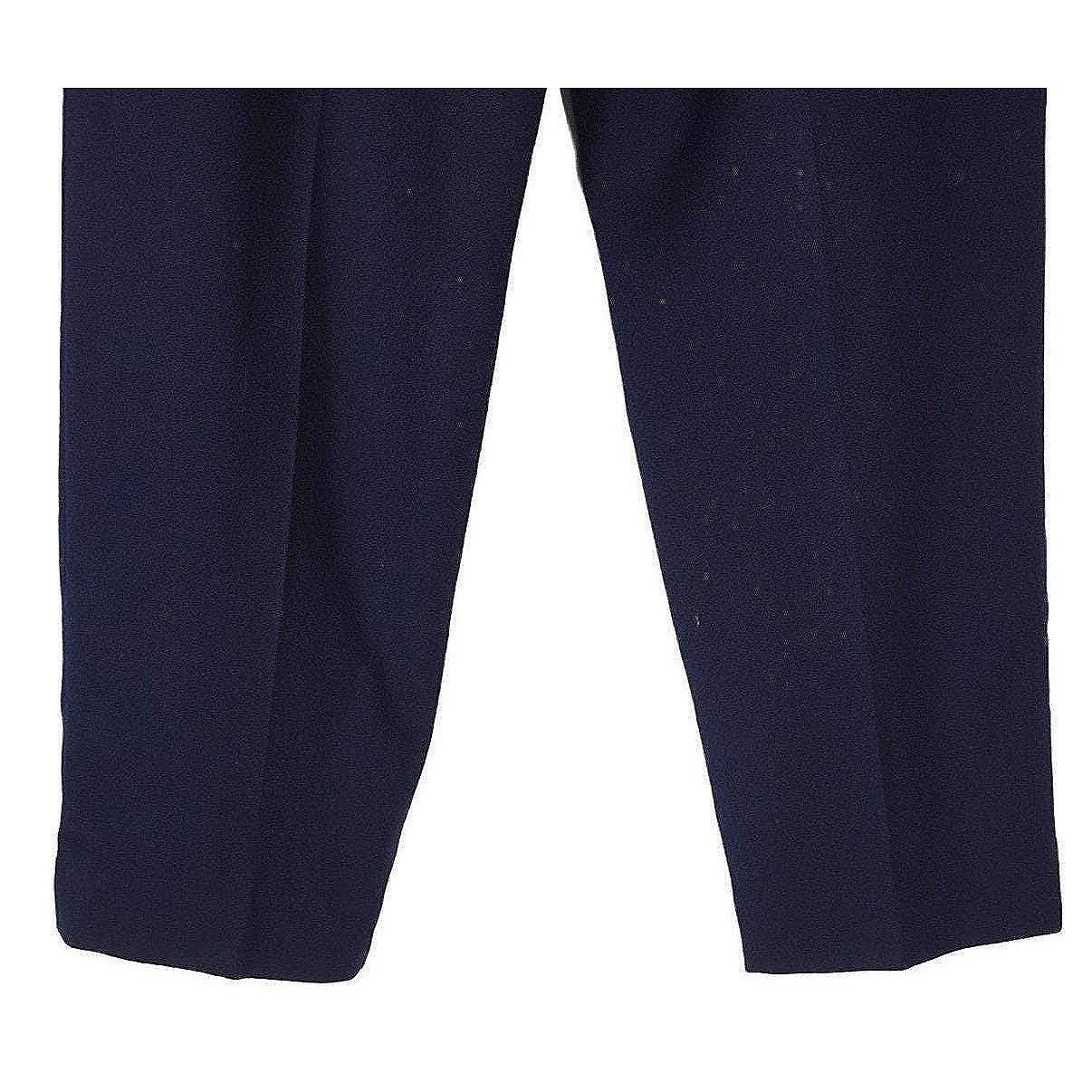 Pendleton Trousers Women Size 8 Navy Blue Pleated High Waist Wool Crepe Vintage