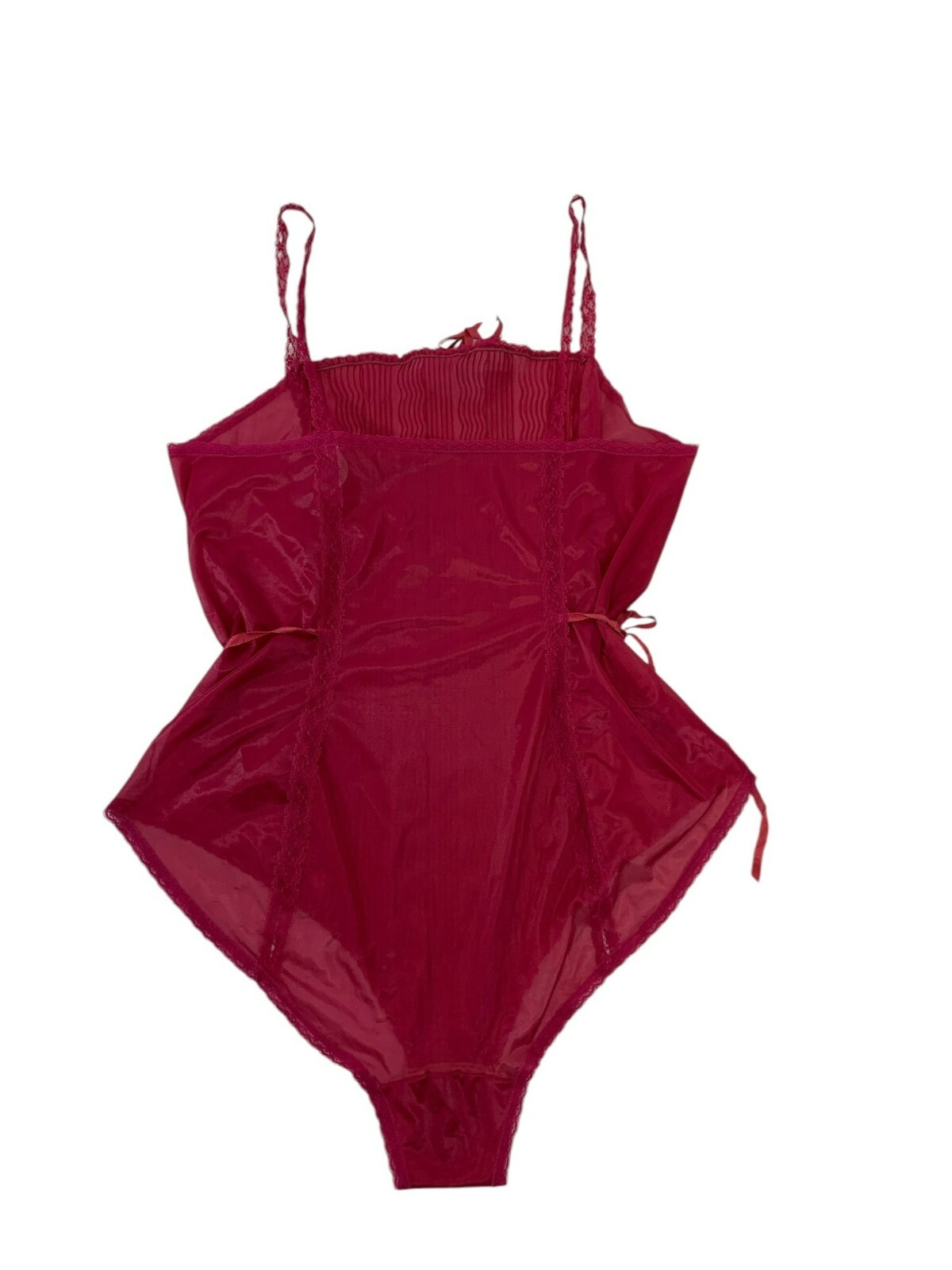 Coquette VTG OLGA 1980s Sheer Magenta Lace Teddy Lingerie Size M Style 1150