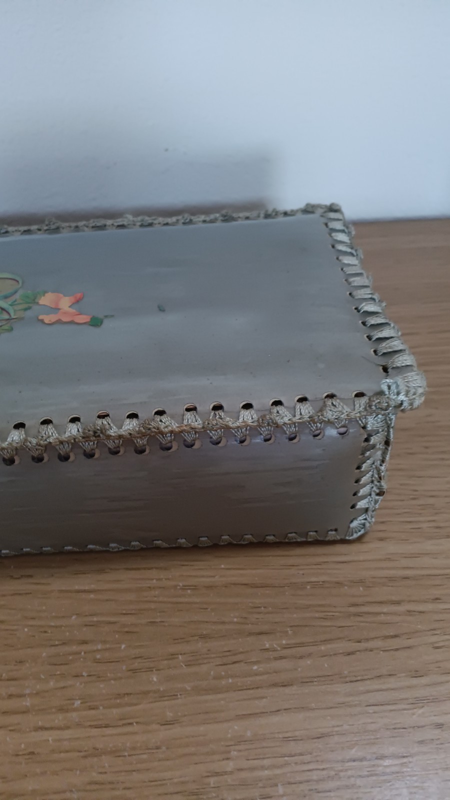 Vintage Hosiery Glove Hankerchief Box Floral Design