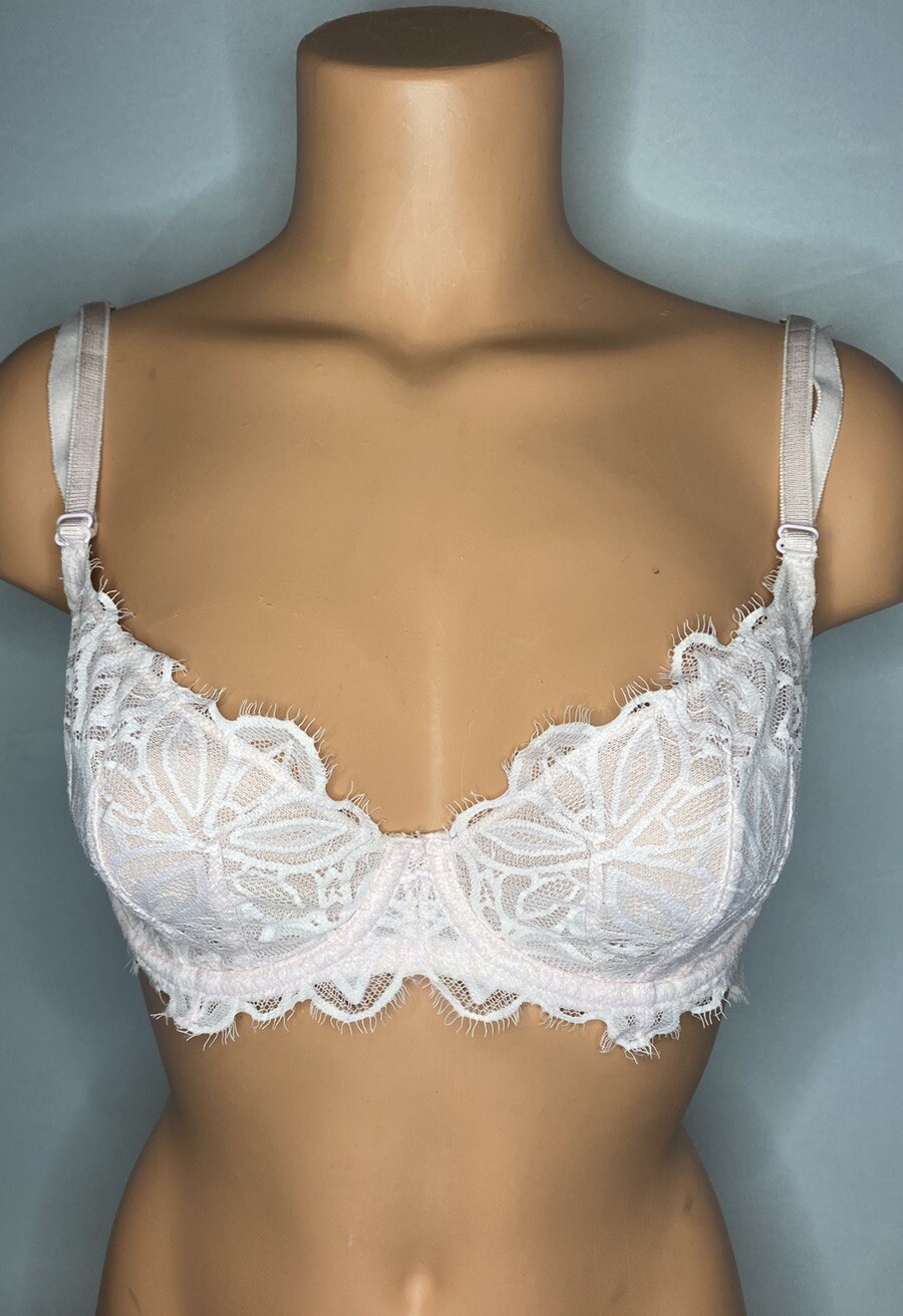 Pink Victoria’s Secret Lace Unlined Bra Sexy Size 32DD