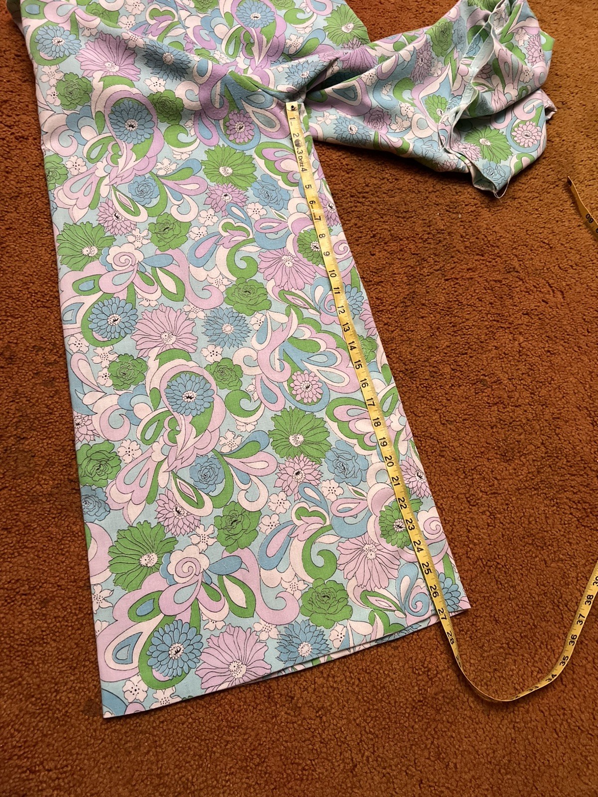 Vintage 1960s/70s Pastel Floral Linen Blend Jumpsuit Size M